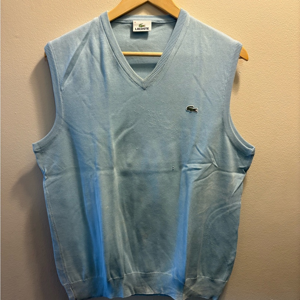 Lacoste Blue V-Neck Sweater